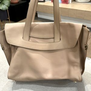 Tan Stuart Weitzman flap tote